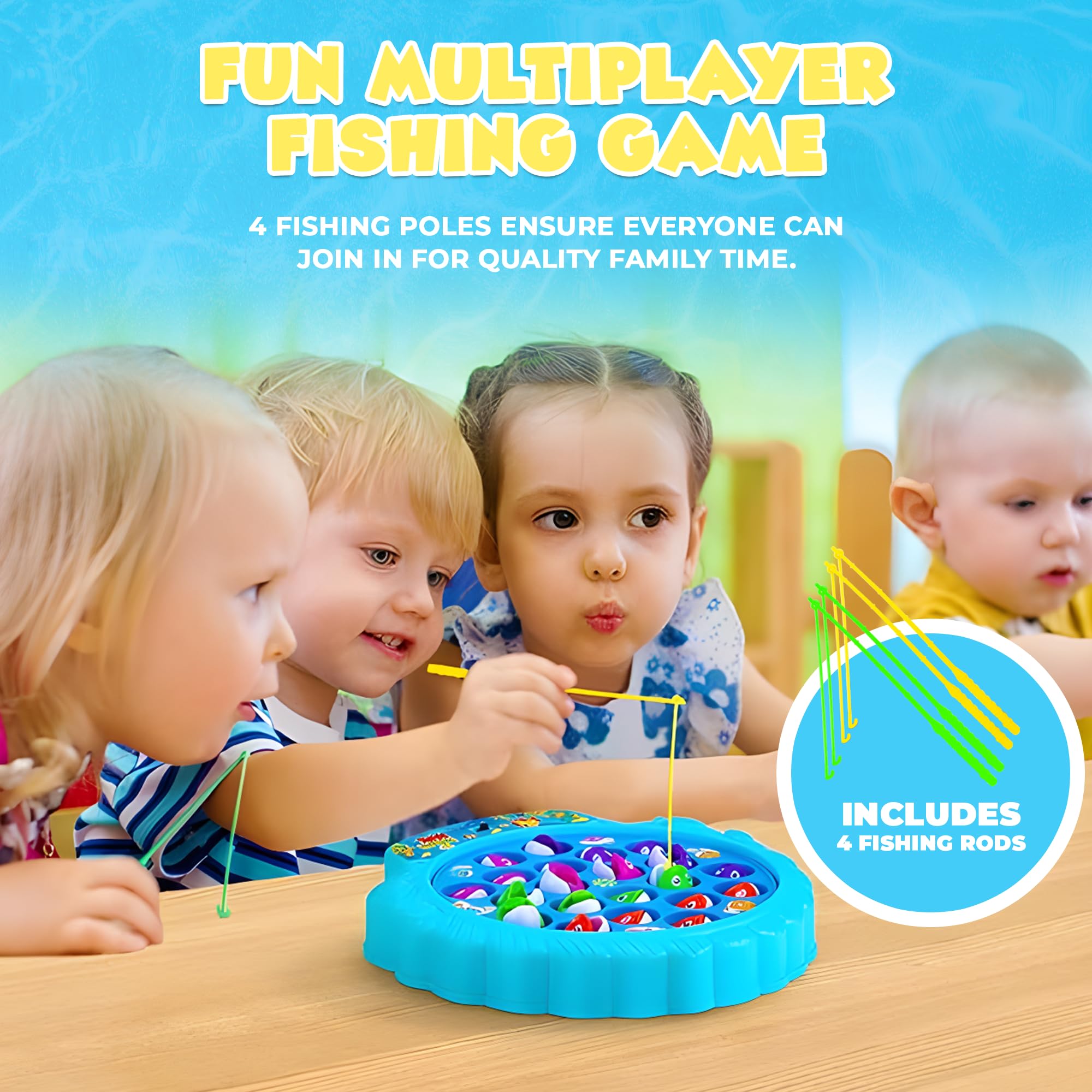 IPIDIPI TOYS fishing game—four players can fish together, encouraging social play.