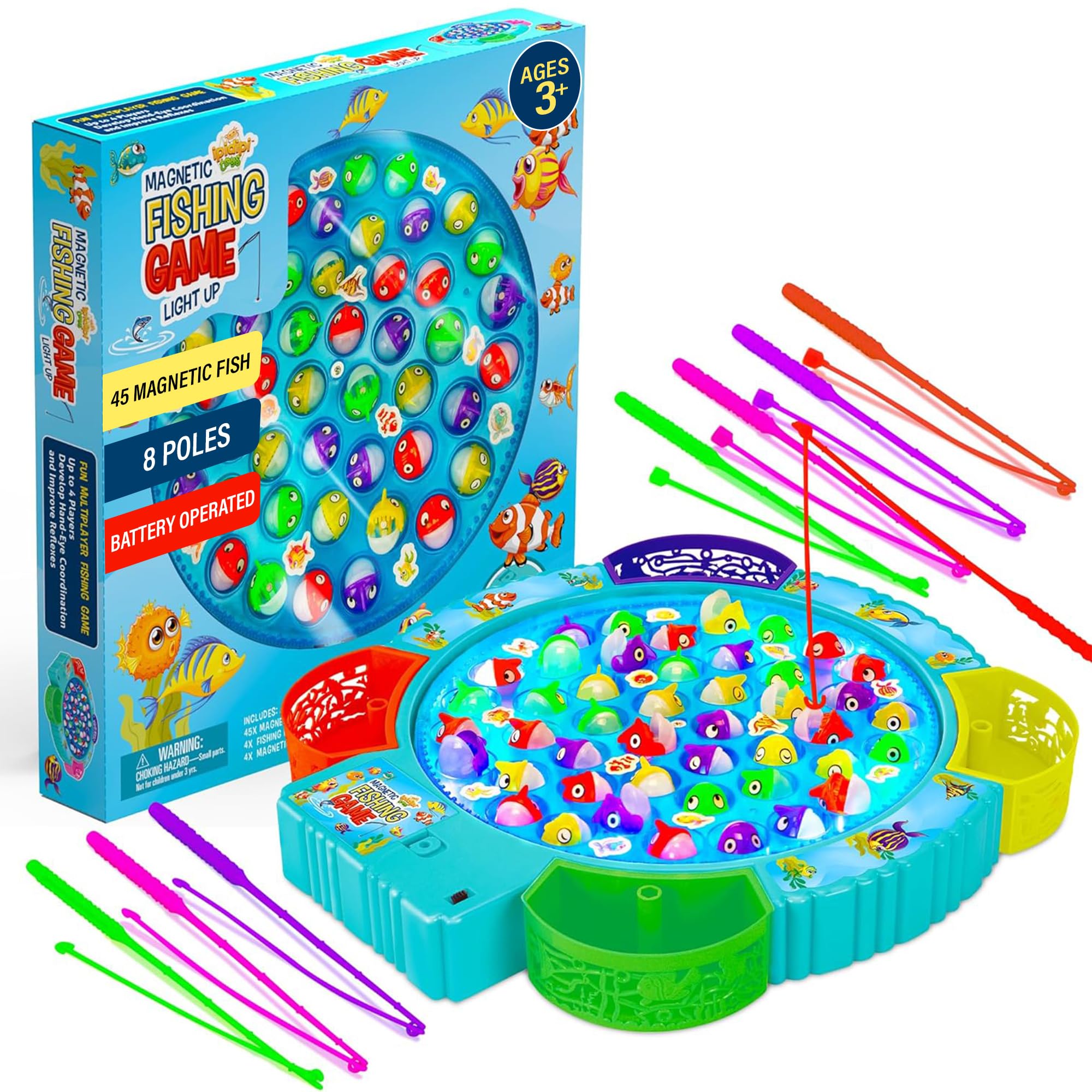 IPIDIPI TOYS fishing game with rotating board for cooperative play and focus