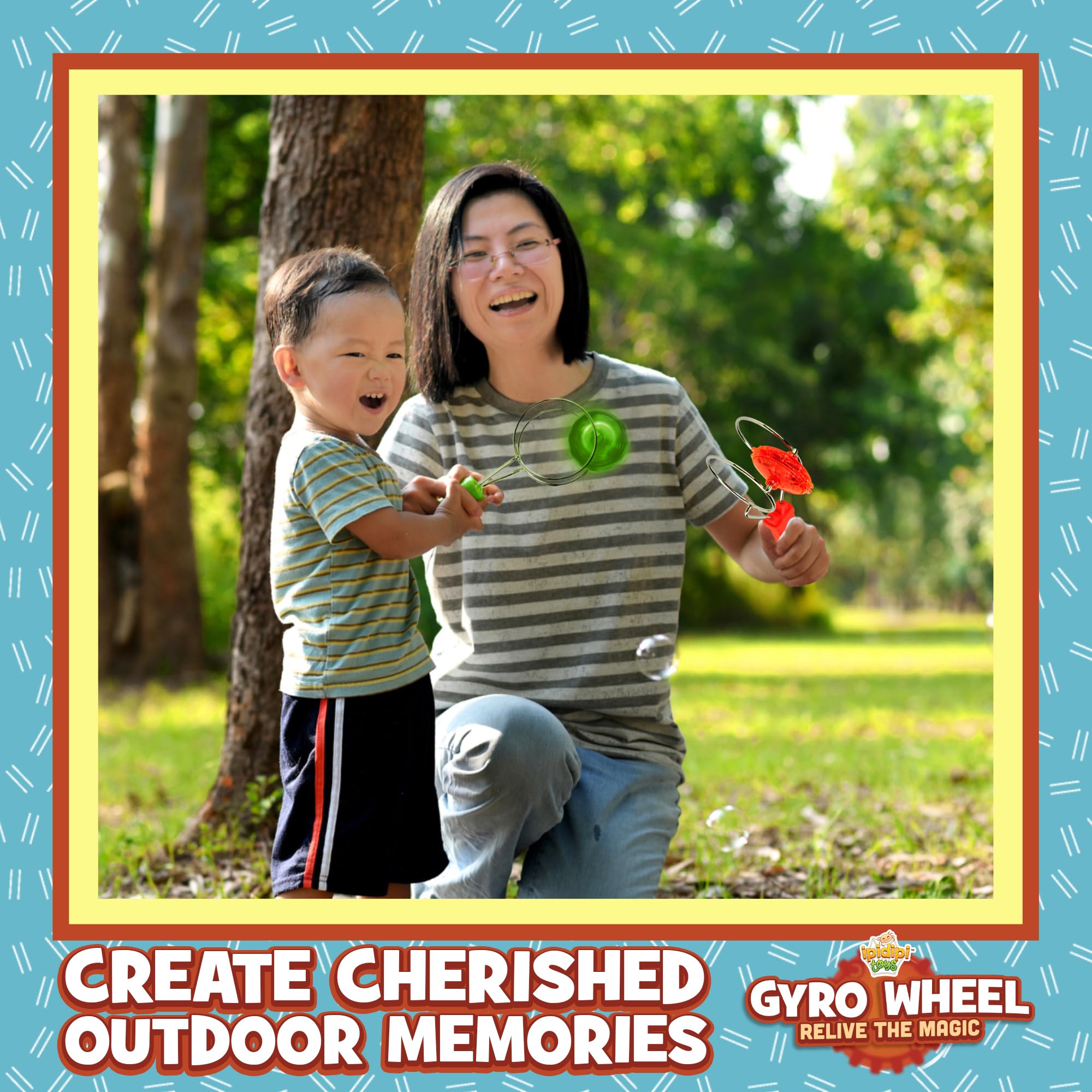 IPIDIPI TOYS retro gyro wheel packaging and display for gifting.