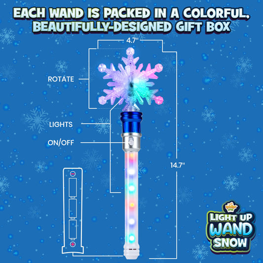 IPIDIPI TOYS Snowflake Wand LED display creates a mini winter wonderland during playtime.