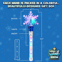 IPIDIPI TOYS Snowflake Wand LED display creates a mini winter wonderland during playtime.