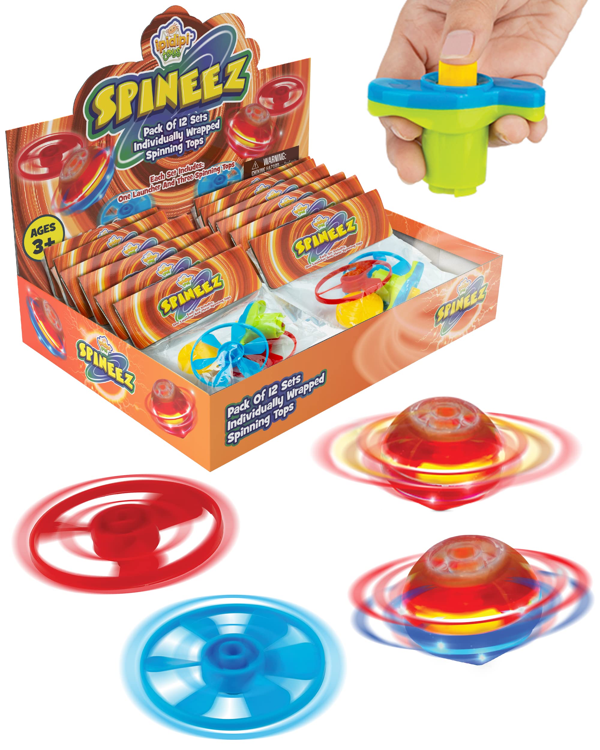 IPIDIPI TOYS Spineez orange front view with glow, perfect for party favors
