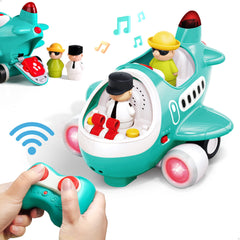 iPlay airplane toy front view showing bright colors for toddlers’ play
