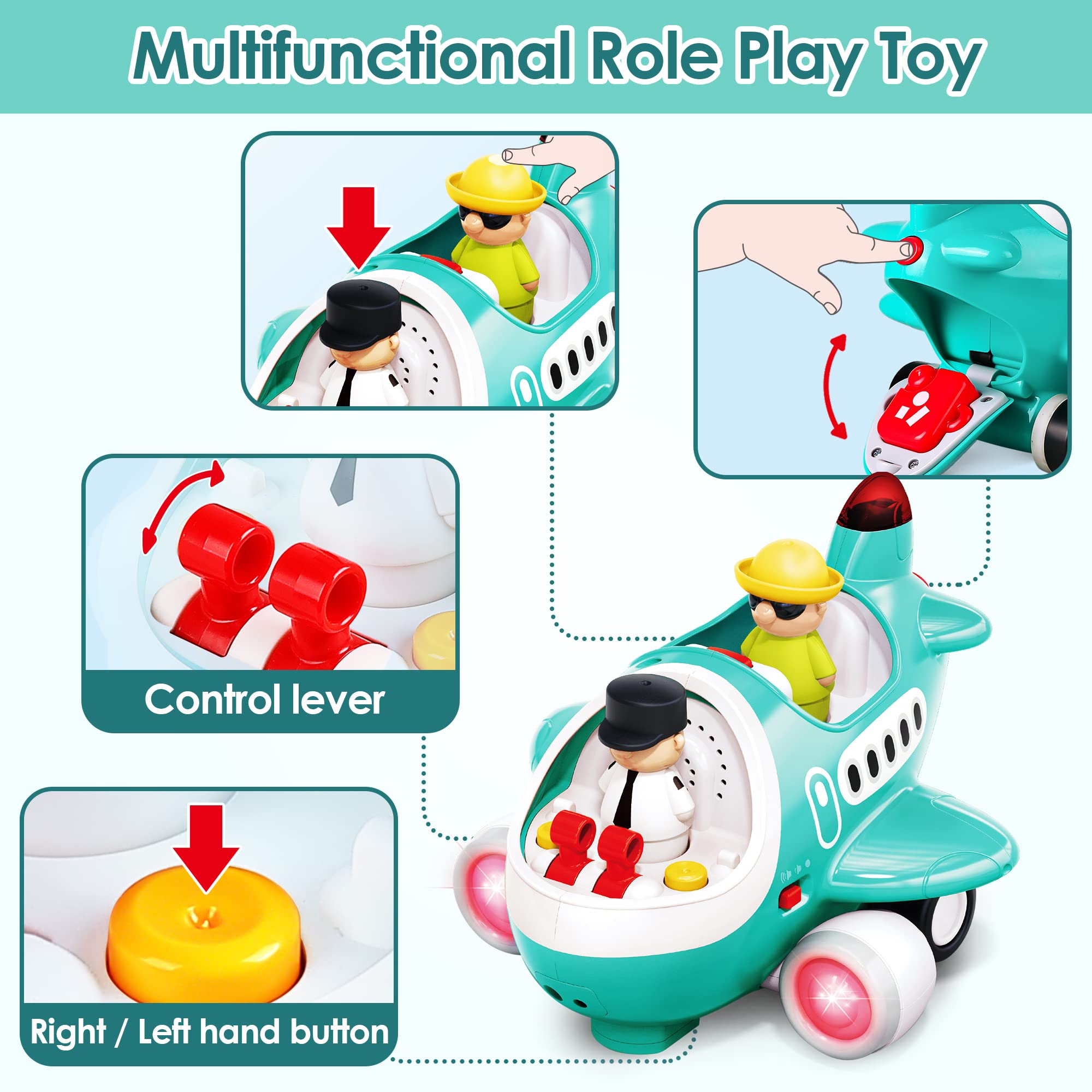 iPlay airplane toy lights and sounds creating immersive sensory moments