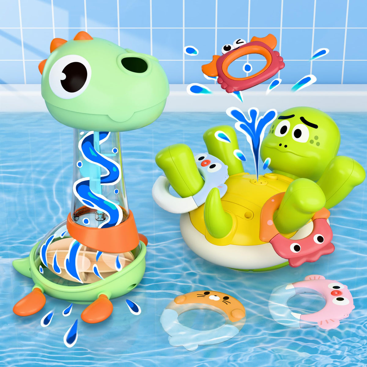 iplay baby bath toy turtle sprinkler engages sight and touch during bathtime