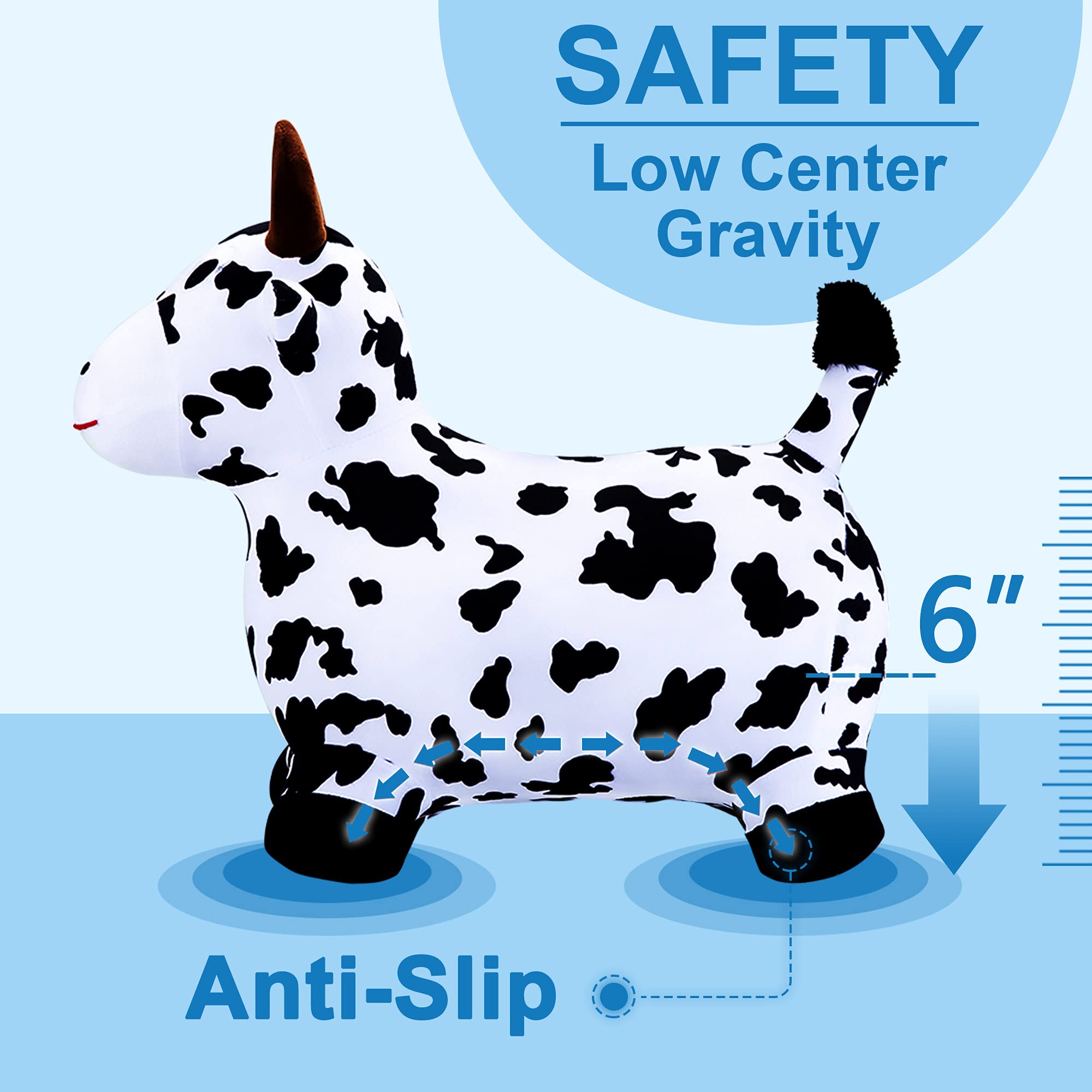 iPlay Bouncy Pals Cow hopper inflation guide for quick setup.