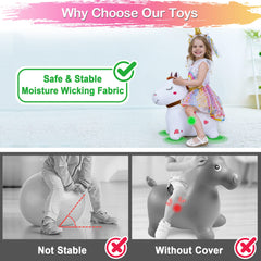 iPlay Bouncy Pals embroidery detail highlights charm and comfort.