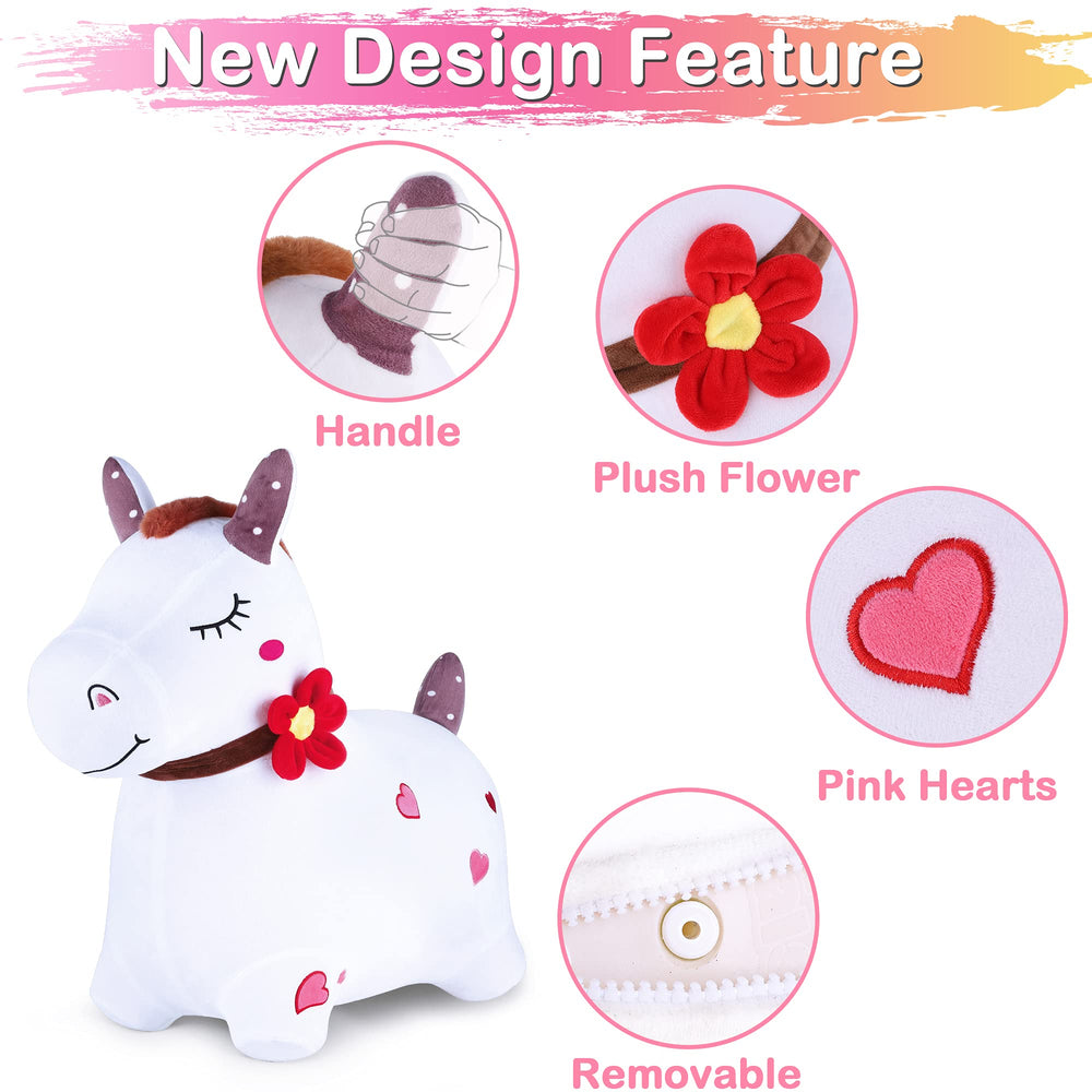 iPlay Bouncy Pals horse in indoor-outdoor play setup for versatile fun.