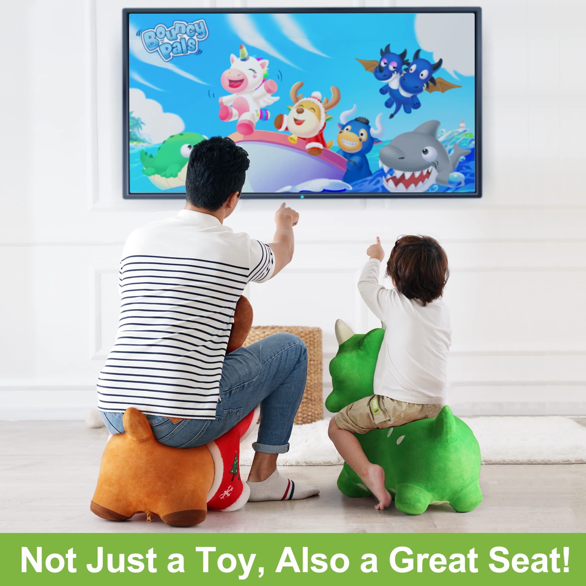 iplay bouncy triceratops makes a gift for birthdays or holidays