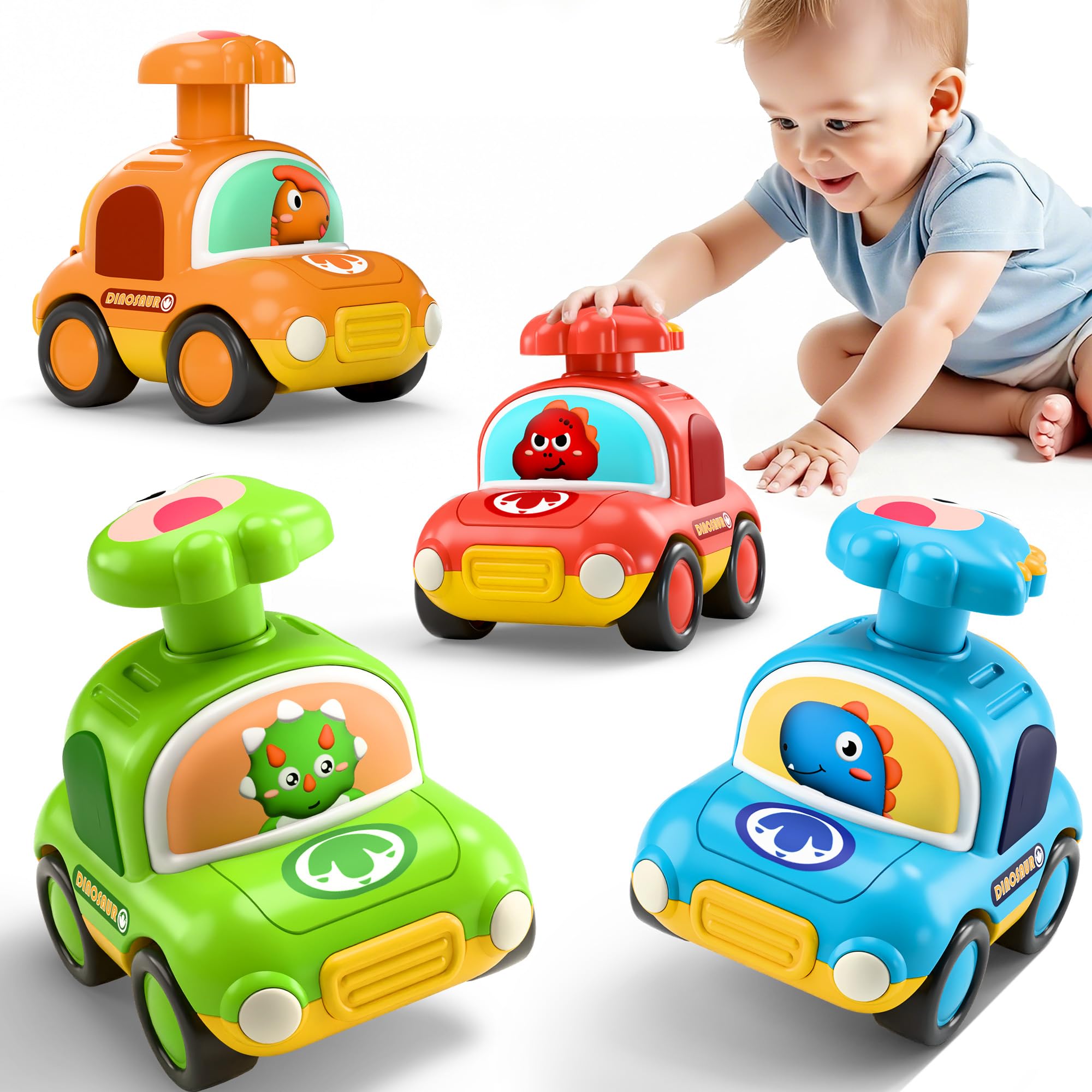 iPlay dinosaur car red supports color recognition during playtime