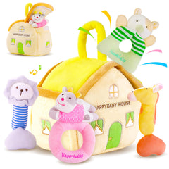iPlay iLearn baby jungle plush rattle for sensory-friendly play and development