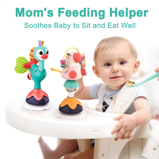 iPlay iLearn baby rattles set with cheerful animal colors to engage sight and sound.