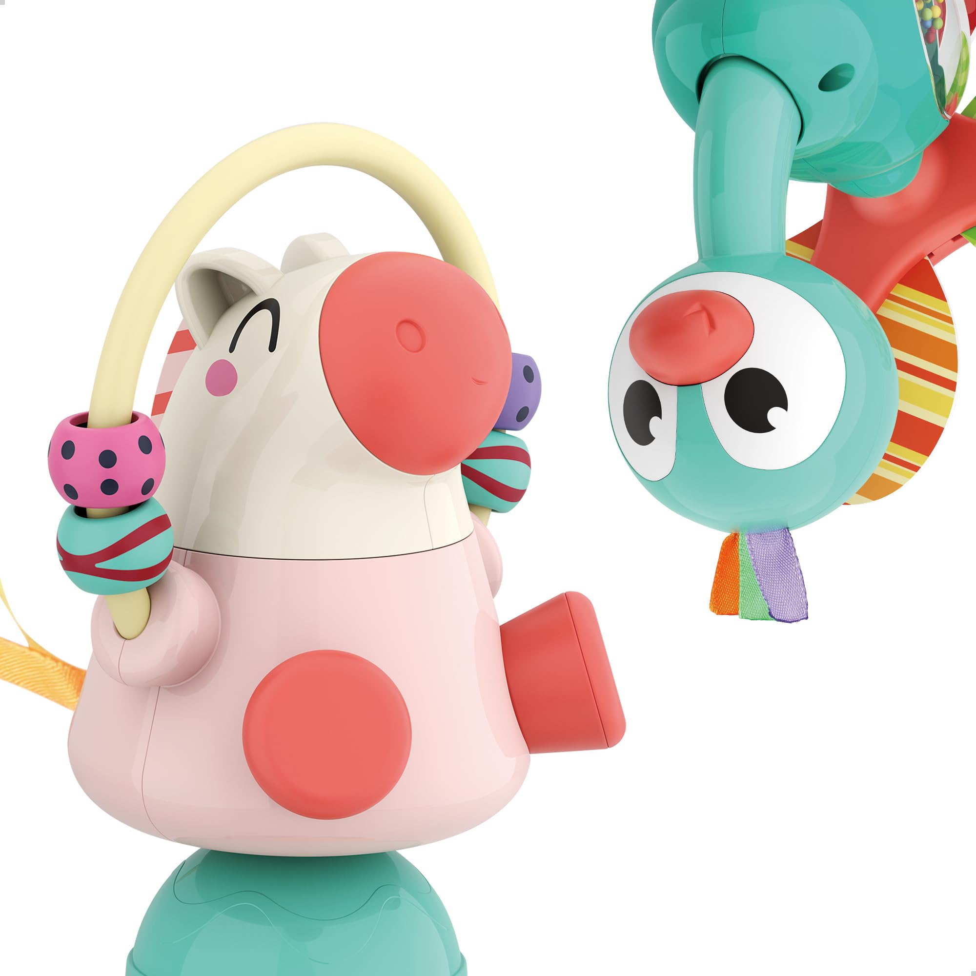iPlay iLearn baby rattles set tray attachment for versatile on-table play.