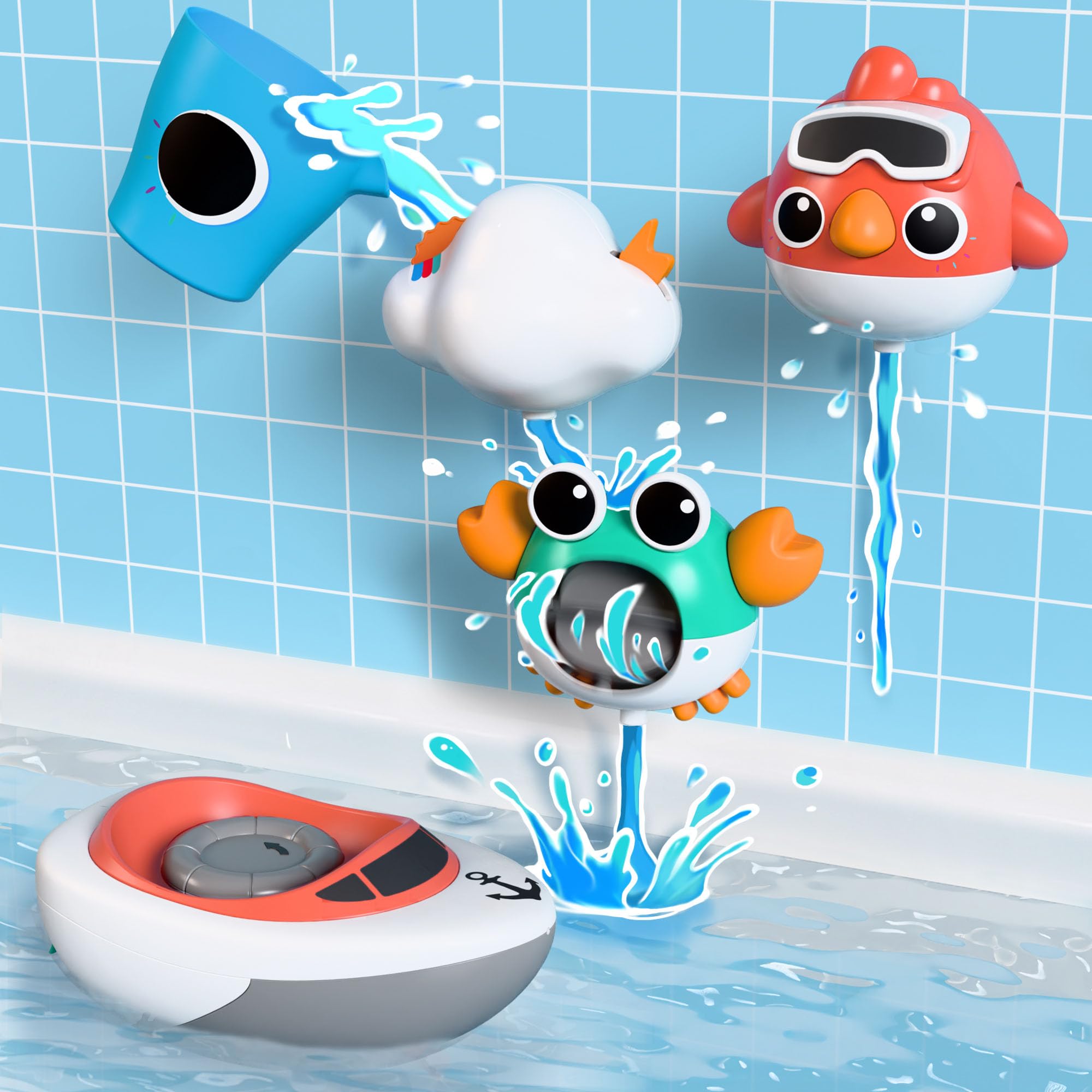 iplay ilearn bath toy set delivers a complete learning water play experience