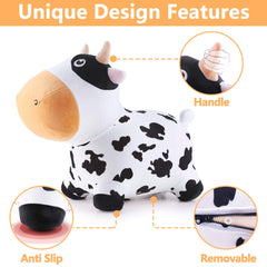 iPlay iLearn Bouncy Pals Dairy Cow Hopper ears offer easy grip for little hands