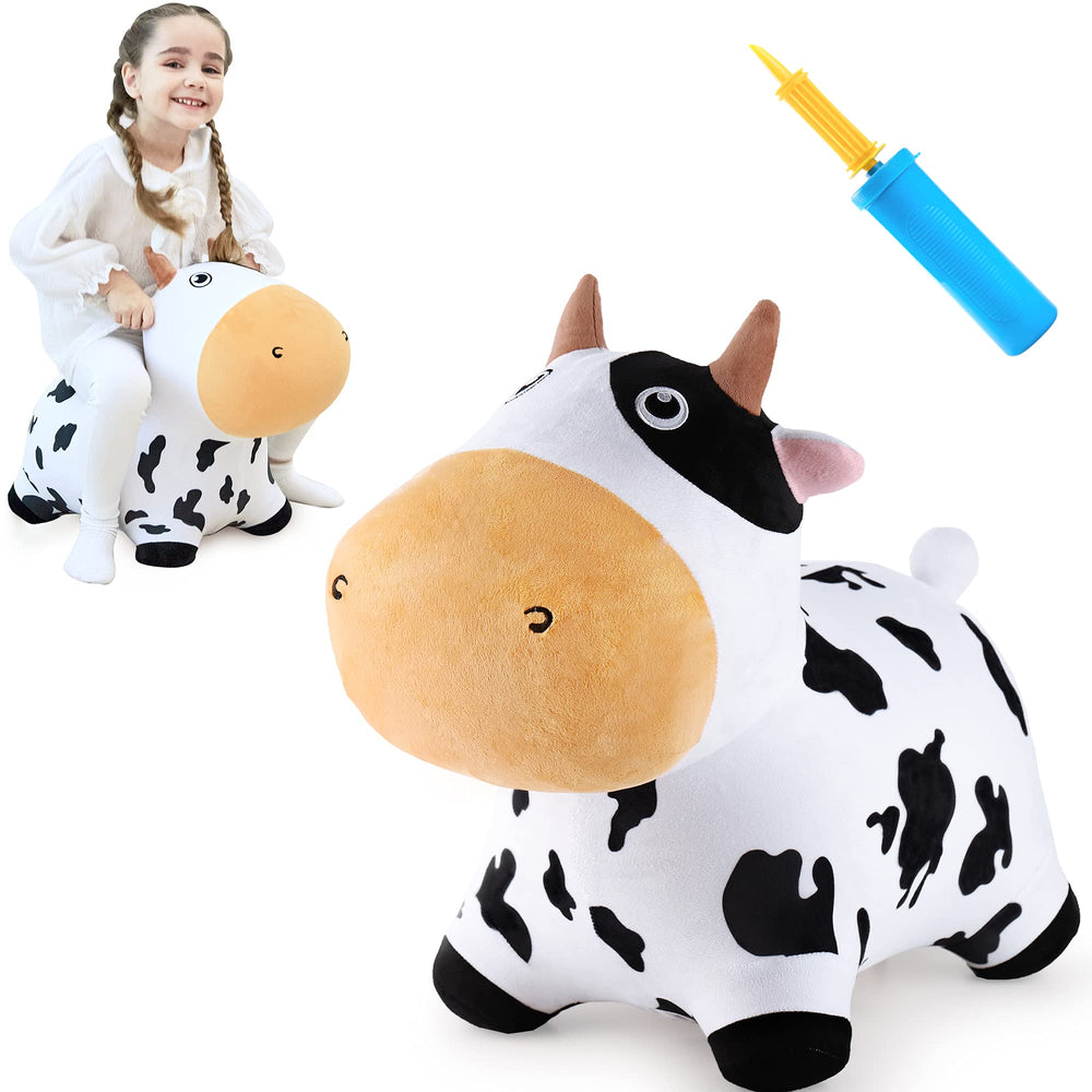 iPlay iLearn Bouncy Pals Dairy Cow Hopper main view promotes active indoor play and balance