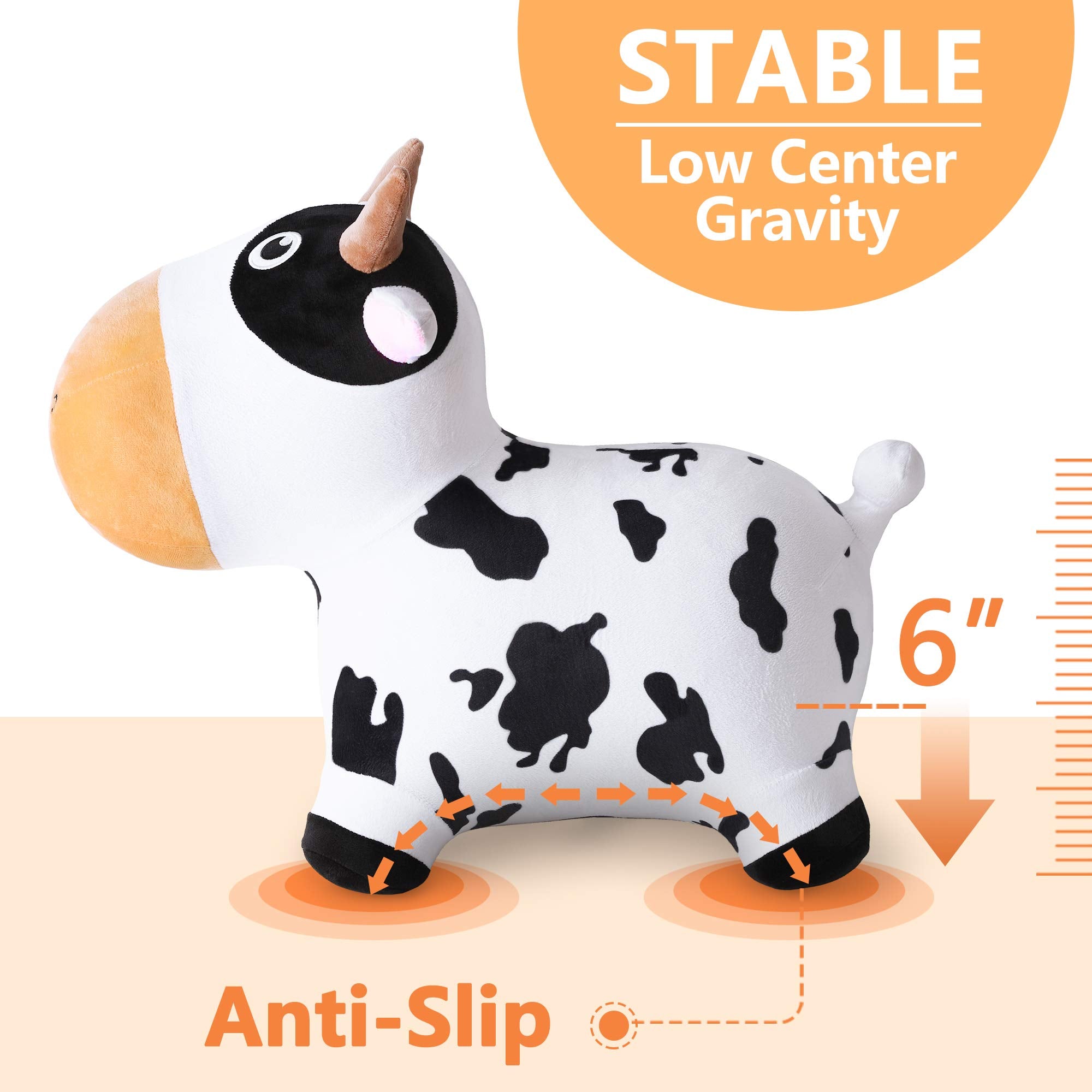 iPlay iLearn Bouncy Pals plush fabric closeup showcases soft, durable cover