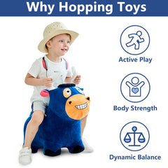 iPlay iLearn Bull Hopping Horse horns grip highlights easy grasp for balance