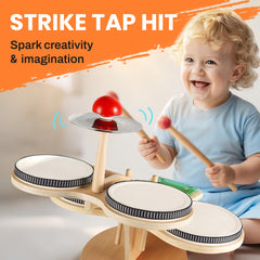 iPlay iLearn cymbal detail demonstrates sturdy construction and safe design.