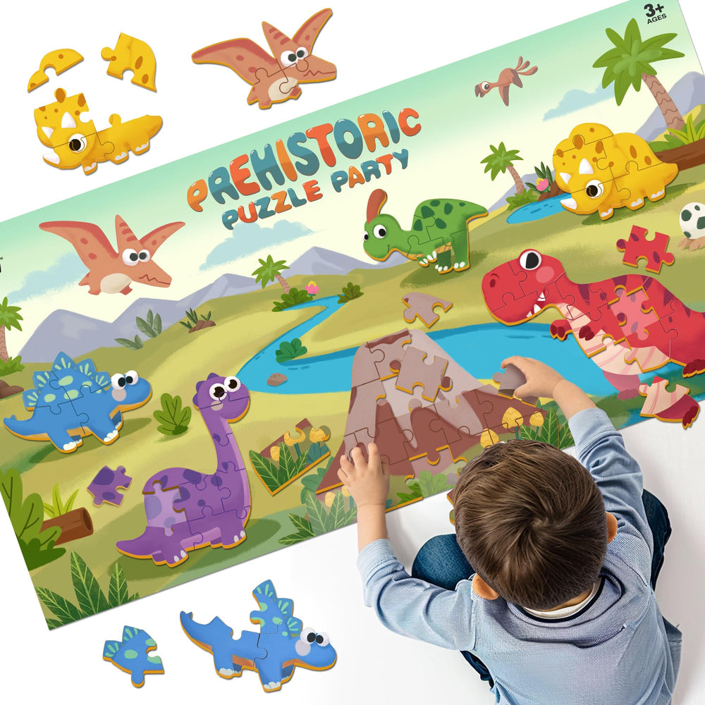 iplay iLearn dinosaur puzzle with bright dinosaurs inviting imaginative play