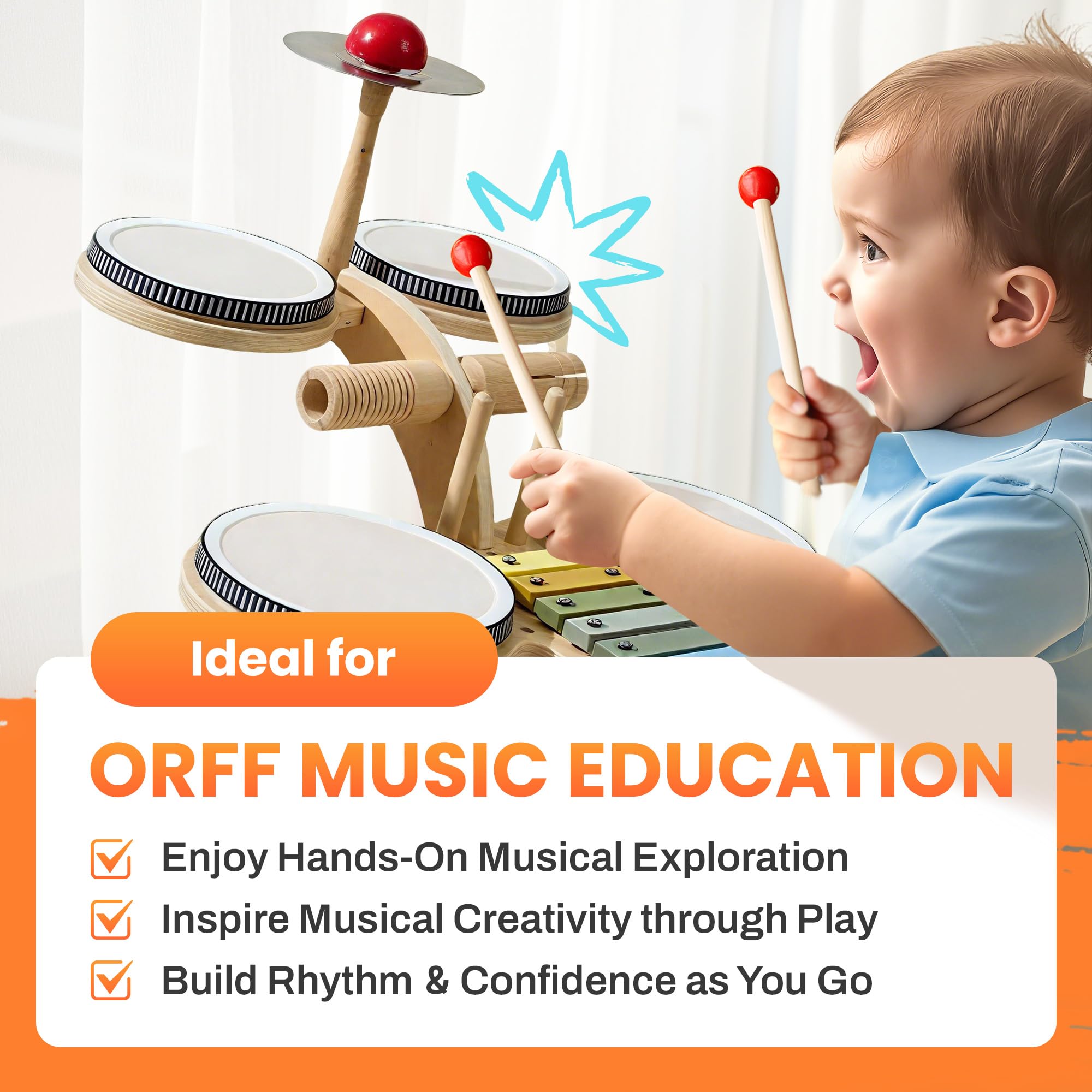 iPlay iLearn xylophone close-up highlights colorful bars for early musical exploration.