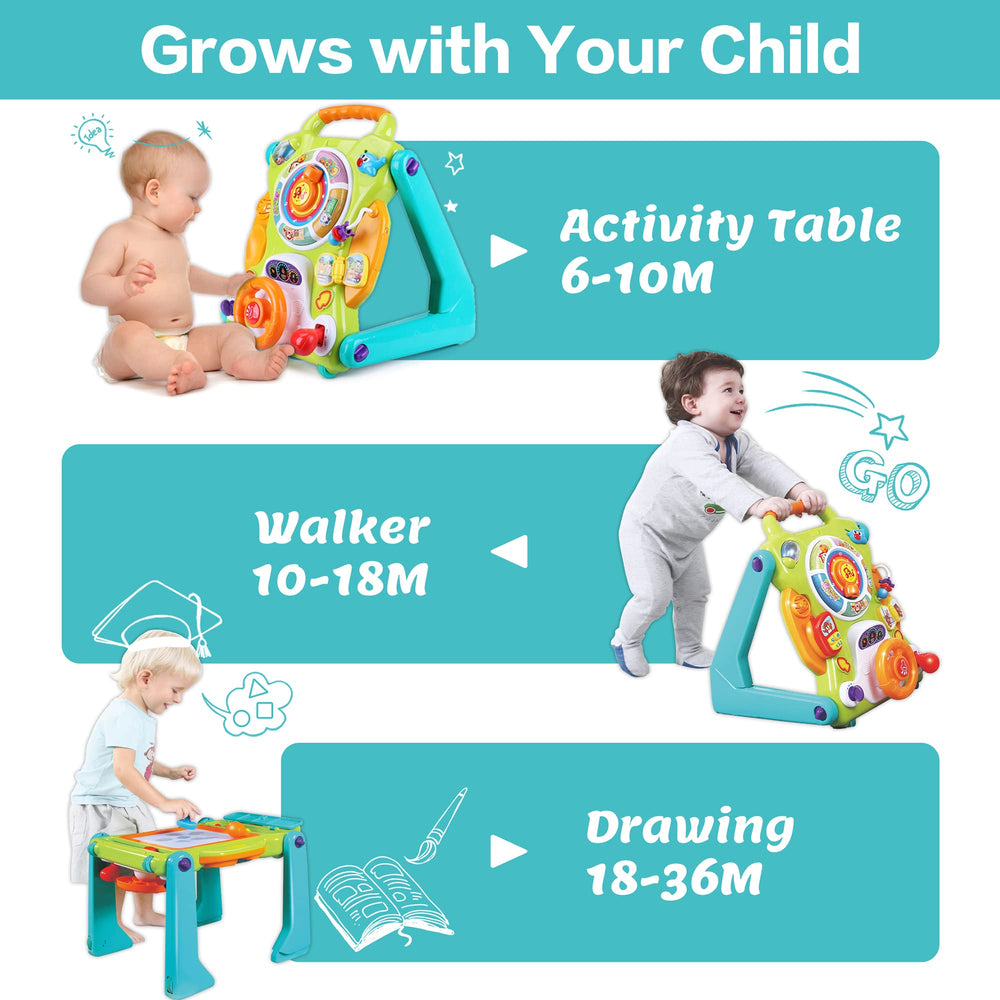 iplay ilearn easy-grip walker supports first steps with cheerful music