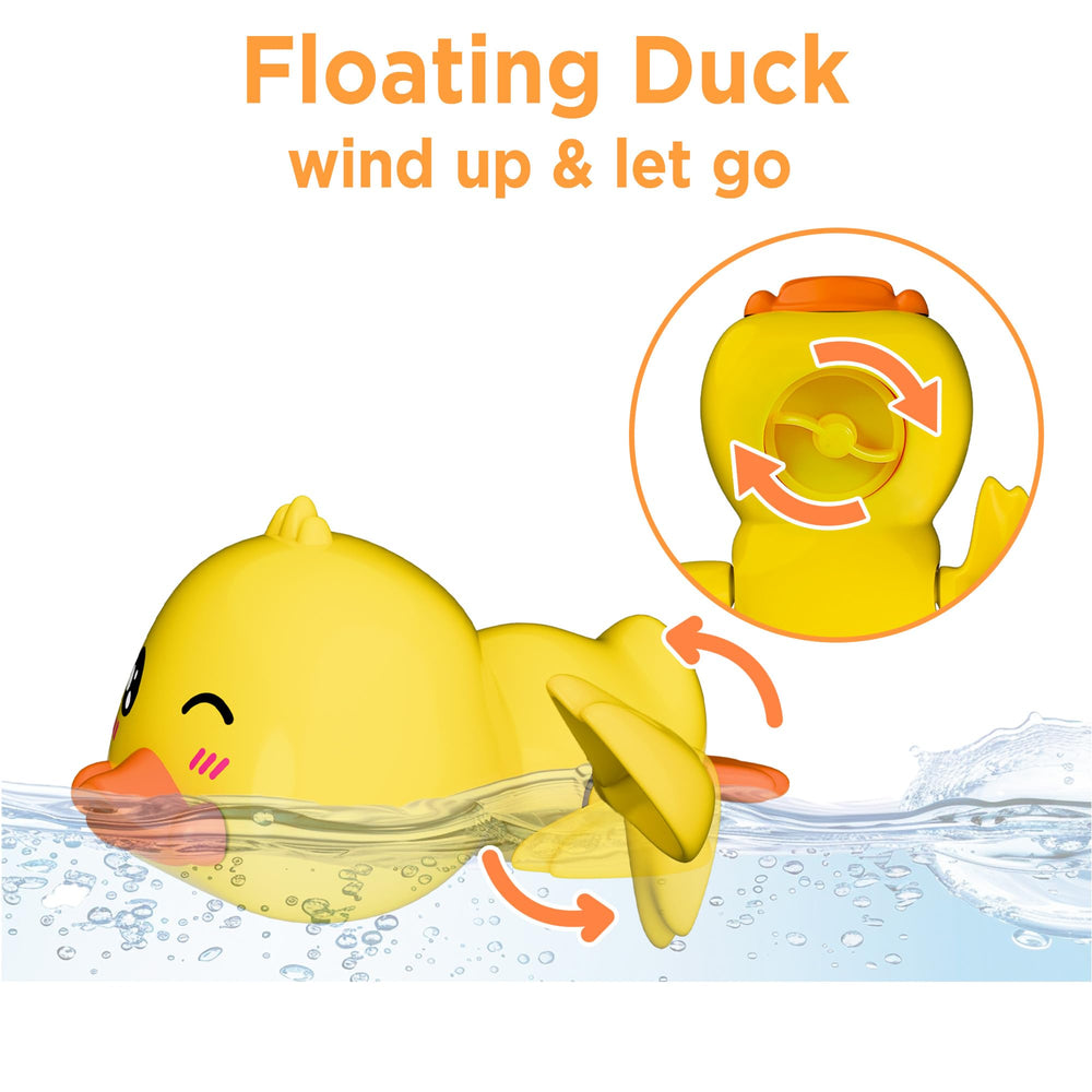 iplay-ilearn floating animals chick duck pig for visual bath time fun