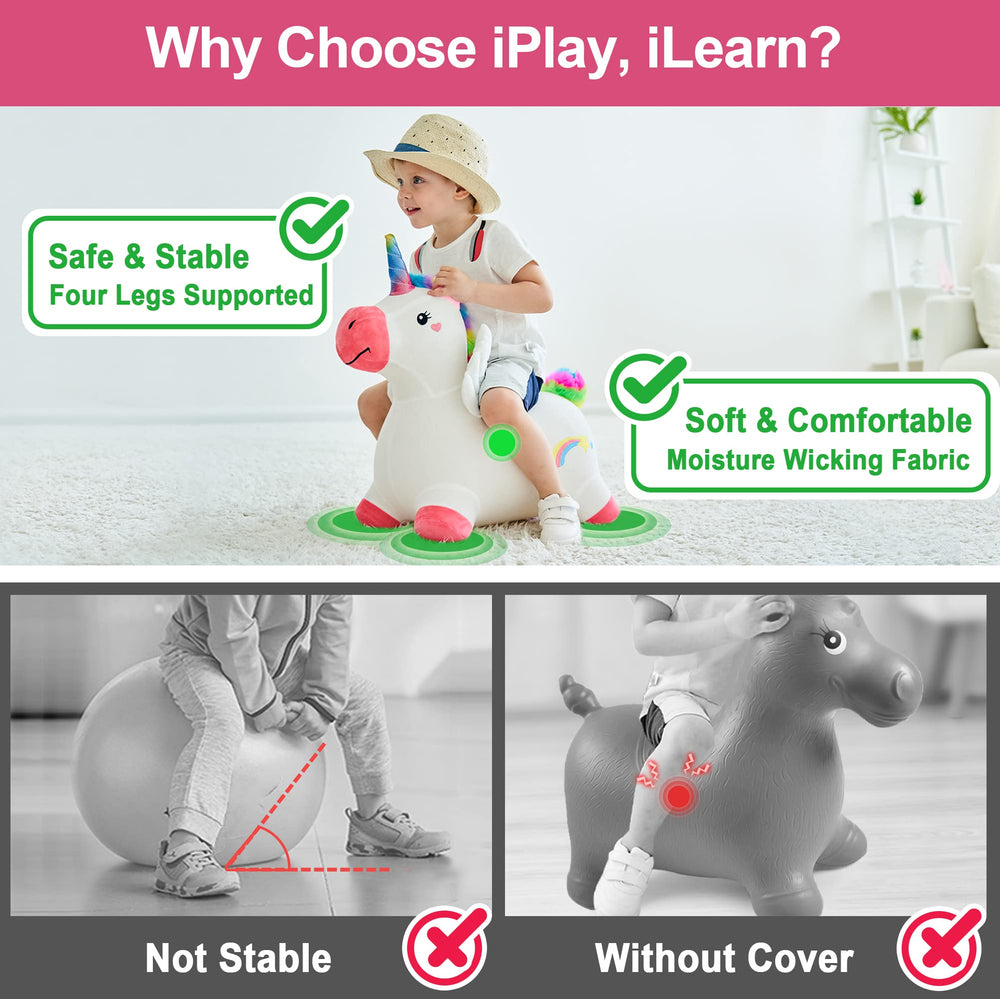 iPlay iLearn four-legs stability design supports upright riding