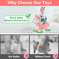 iPlay iLearn Fox Hopper easy inflation helps quick setup after playtime.