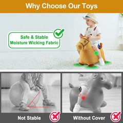 iPlay iLearn hopping horse plush cover removable for easy washing after playtime