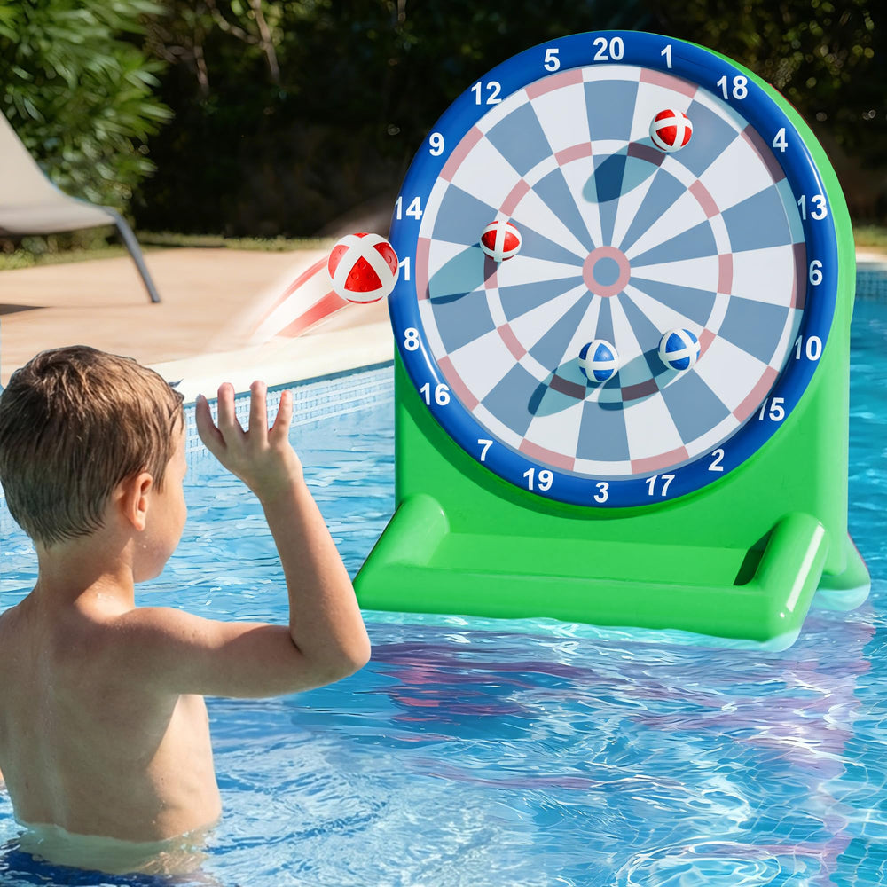 iplay ilearn inflatable dart board pool toy for lively backyard family play