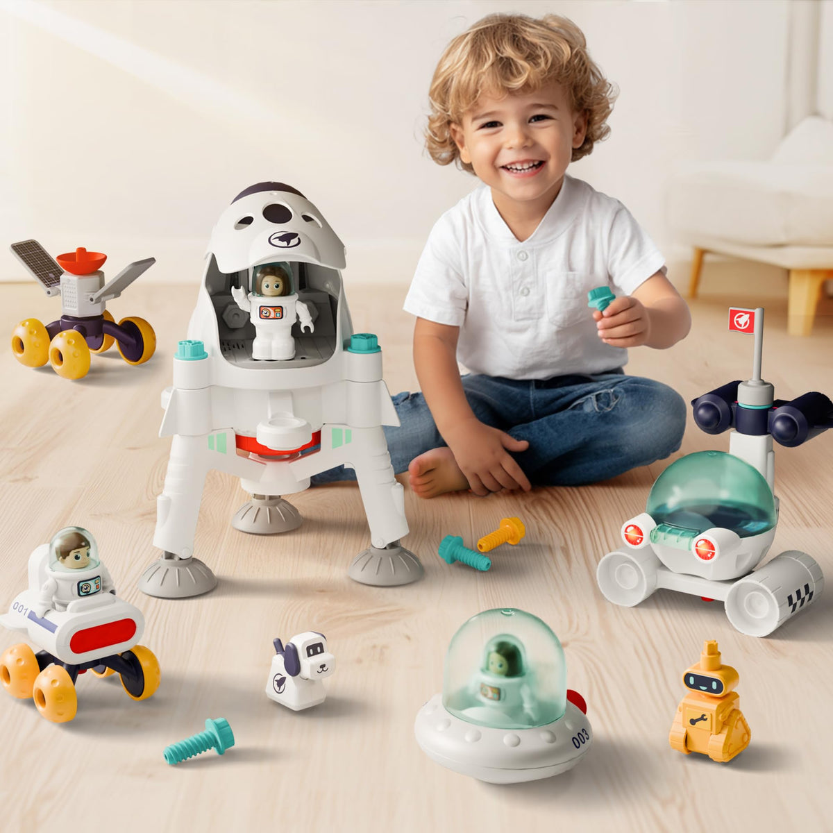 iPlay iLearn Interstellar Space Station lunar module for imaginative STEM play and exploration