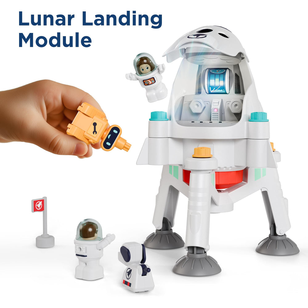 iPlay iLearn Interstellar Space Station satellite tower enhances construction skills and hands-on learning