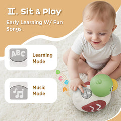 iPlay iLearn music mode melodies provide varied rhythms to spark auditory curiosity.