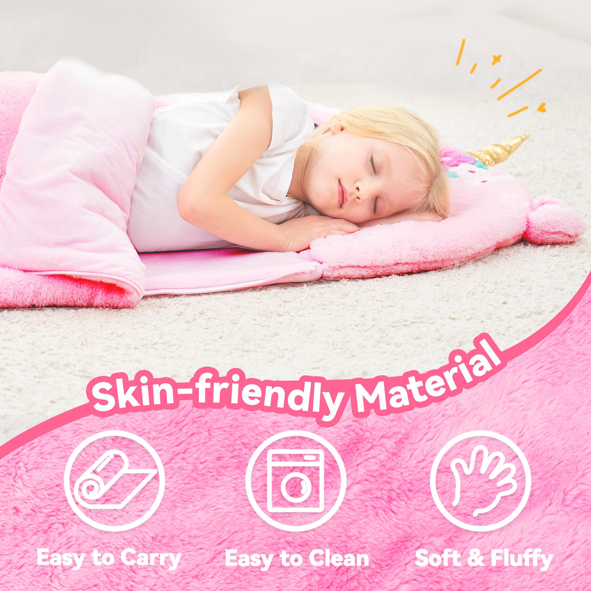 iPlay iLearn nap mat measures 70 by 27 by 2 inches for bigger kids.