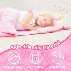iPlay iLearn nap mat measures 70 by 27 by 2 inches for bigger kids.