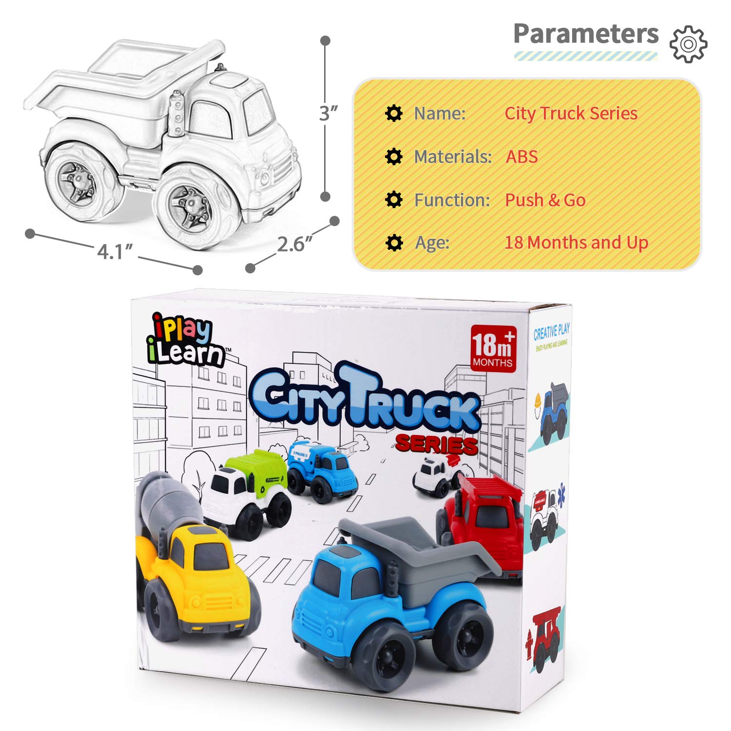IPlay iLearn police car friction-powered for safe, playful adventures