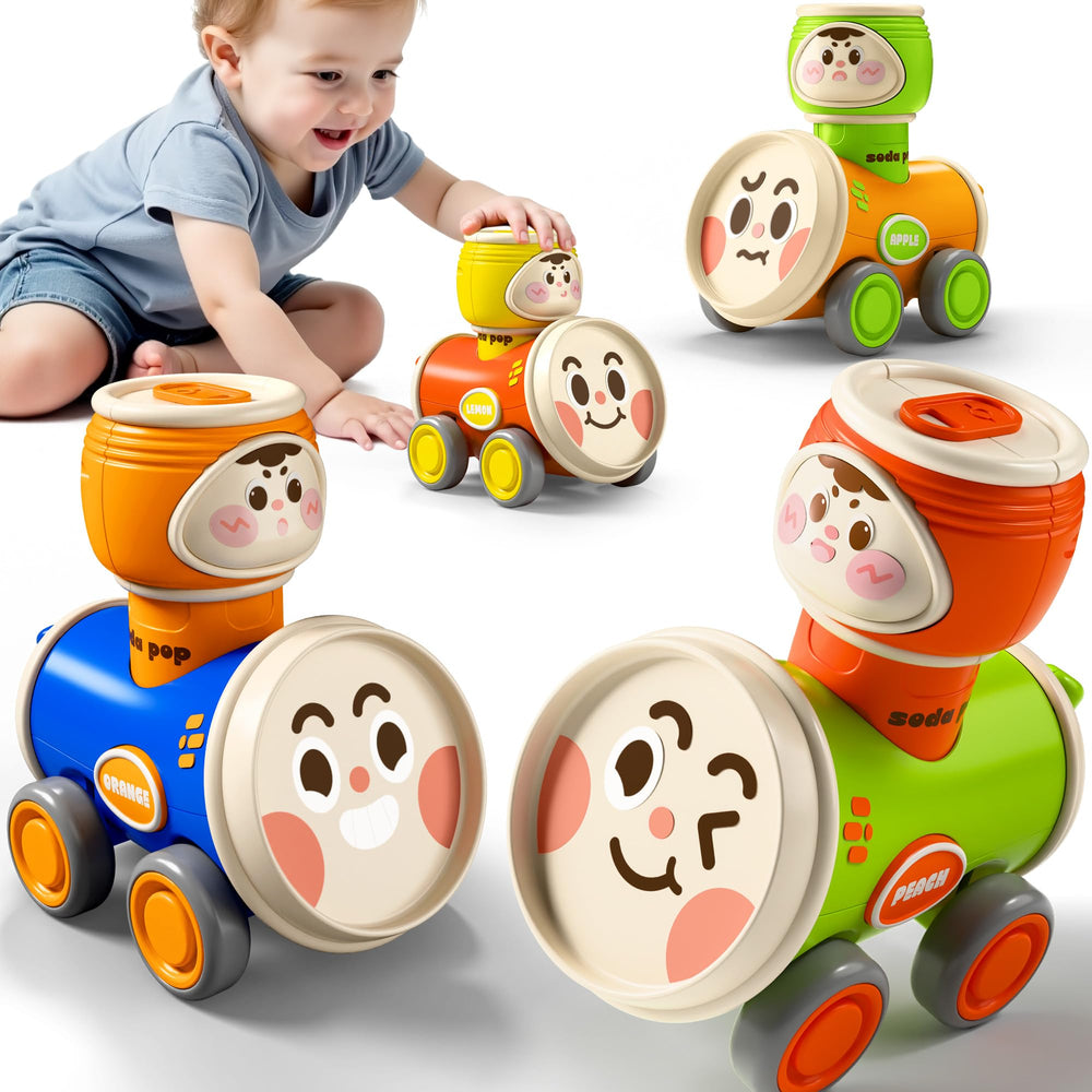iPlay iLearn press-to-go car front view shows safe, battery-free play for toddlers.