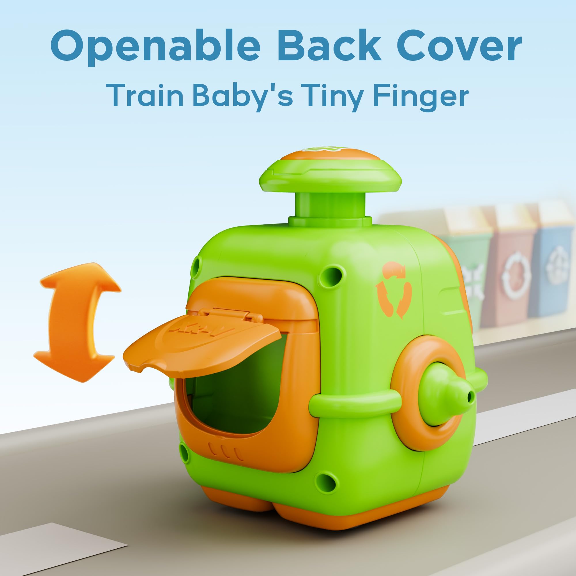 iPlay iLearn press-to-go robot car blue encourages chasing and crawling for motor skills
