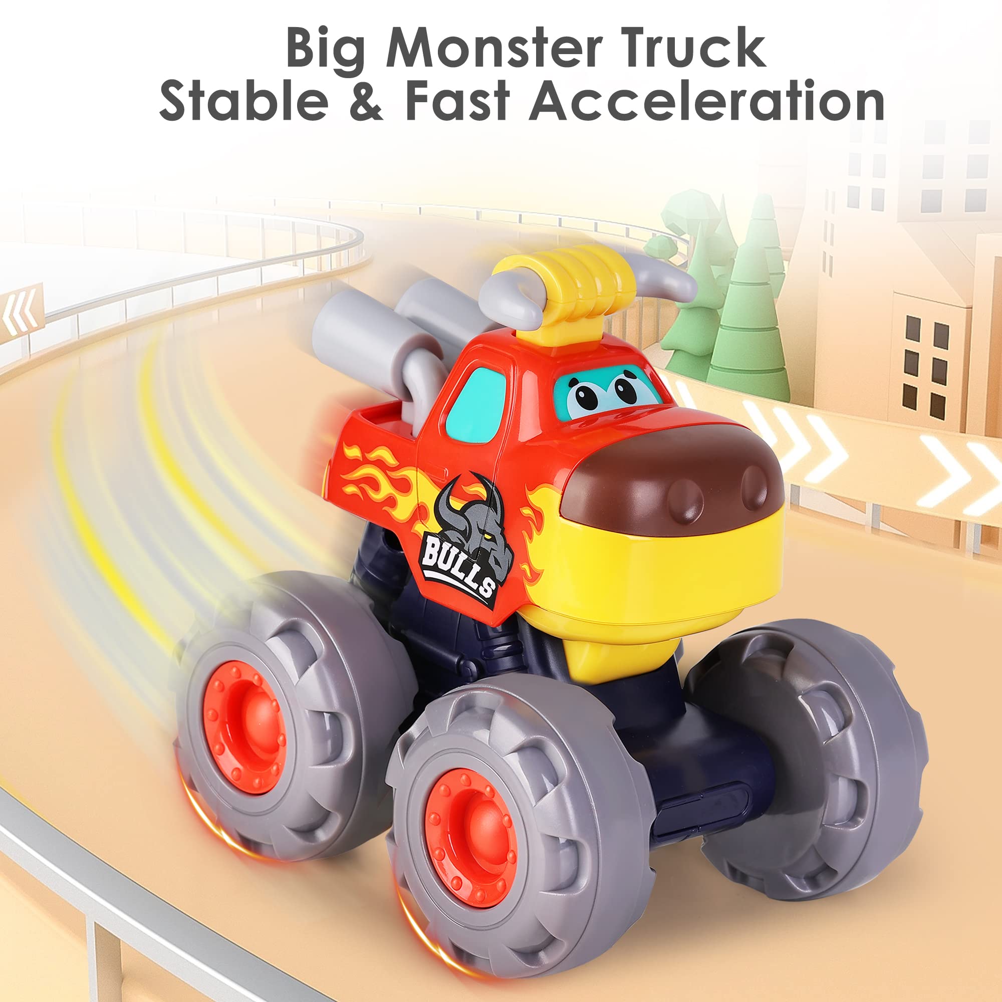 iPlay iLearn push-go alligator truck helping toddler coordination.