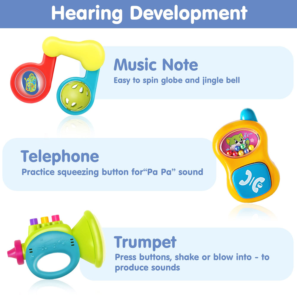iplay ilearn rattles enhance sensory experience with sounds colors and patterns