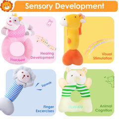 iPlay iLearn soft farm animals plush invites cuddles and soothing infant comfort