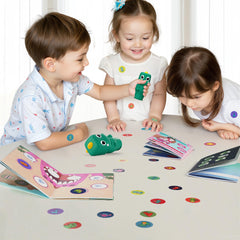 iPlay iLearn stickers stored in base tube for easy access