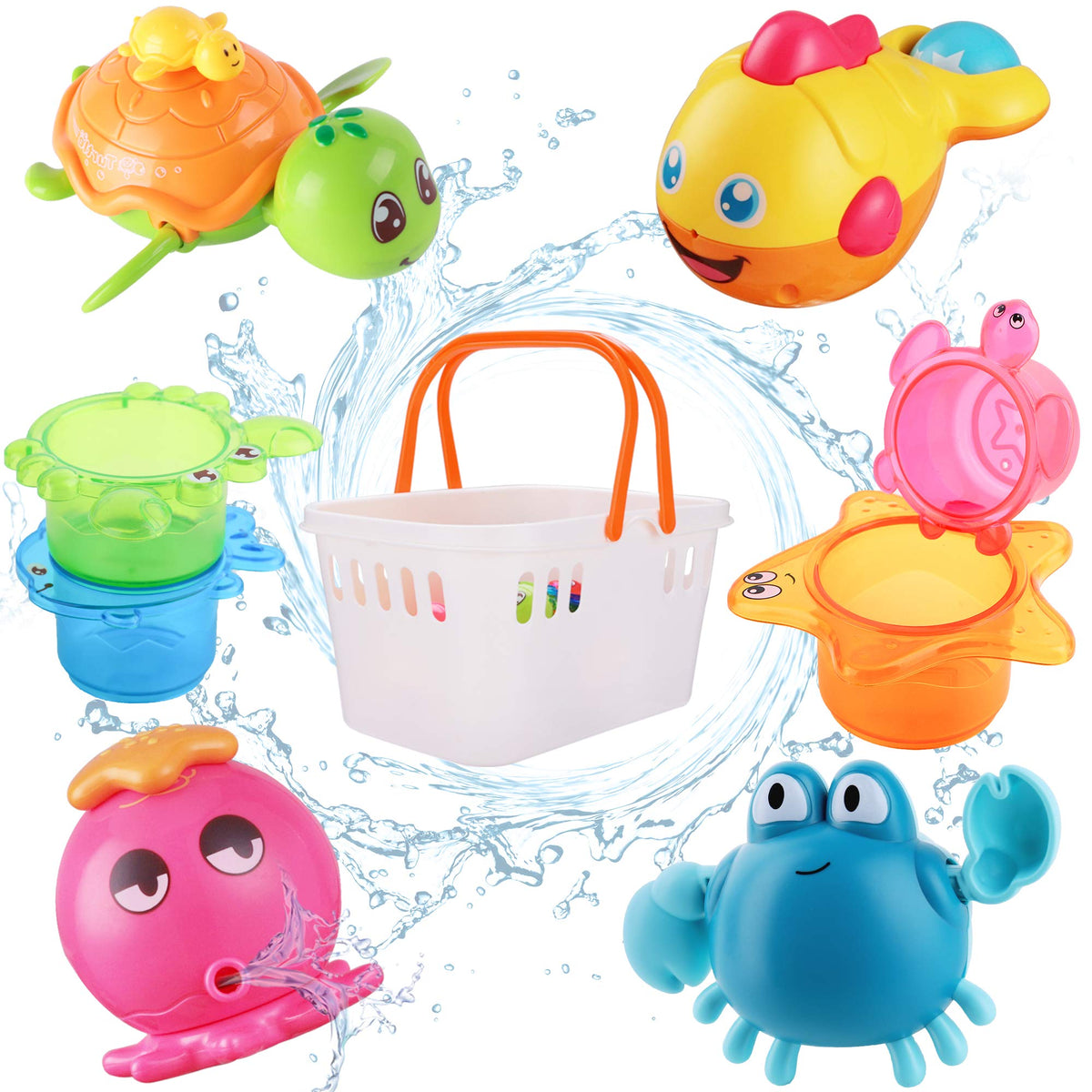 iPlay iLearn swimming sea turtle bath toy supports imaginative play and hand-eye coordination.