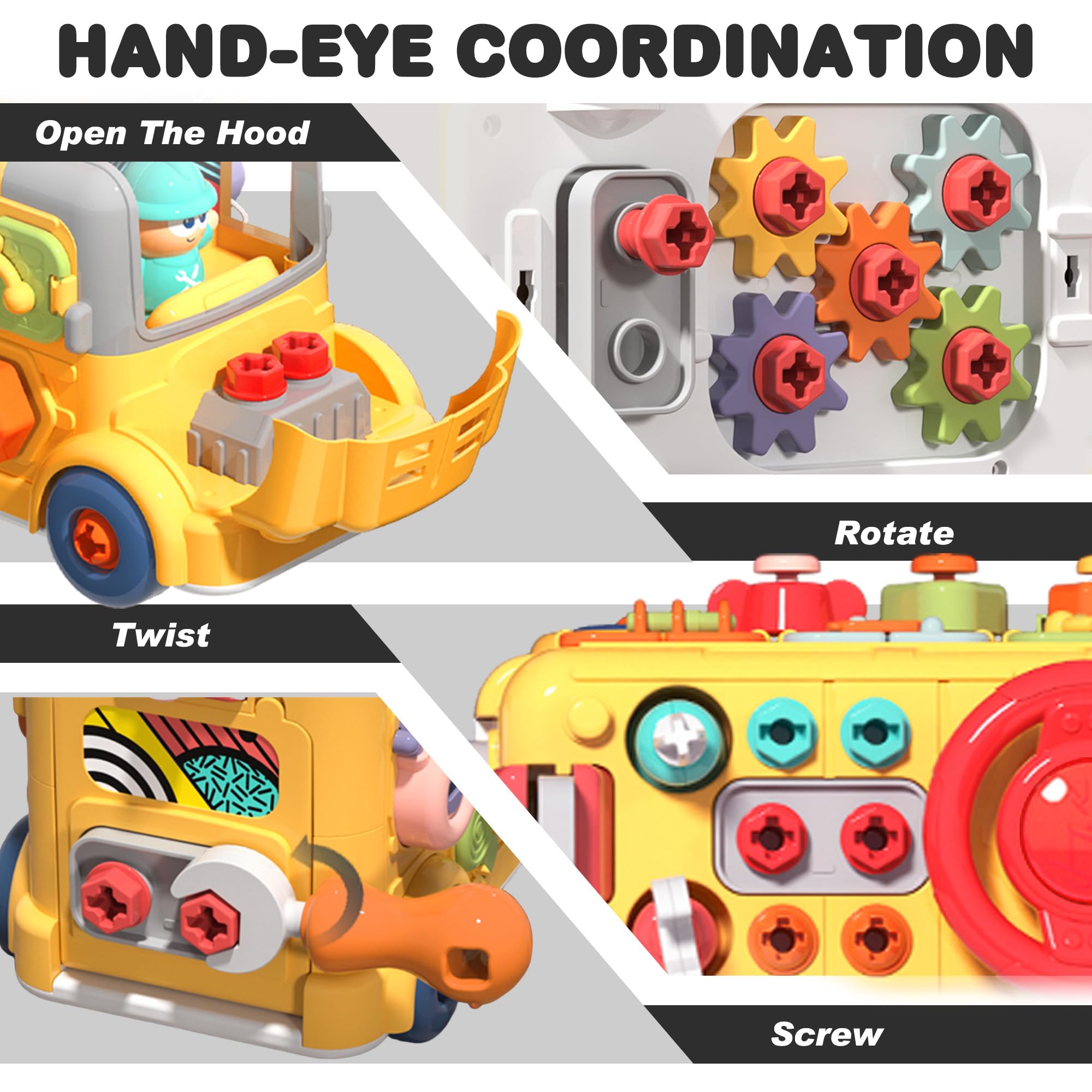iPlay iLearn Busy Bus gear puzzle to boost spatial reasoning