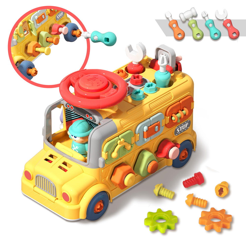 iPlay iLearn Busy Bus children playing with hands-on Montessori style play