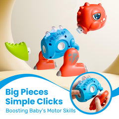 iPlay iLearn toddler dino triceratops assembly with easy snap-in parts.
