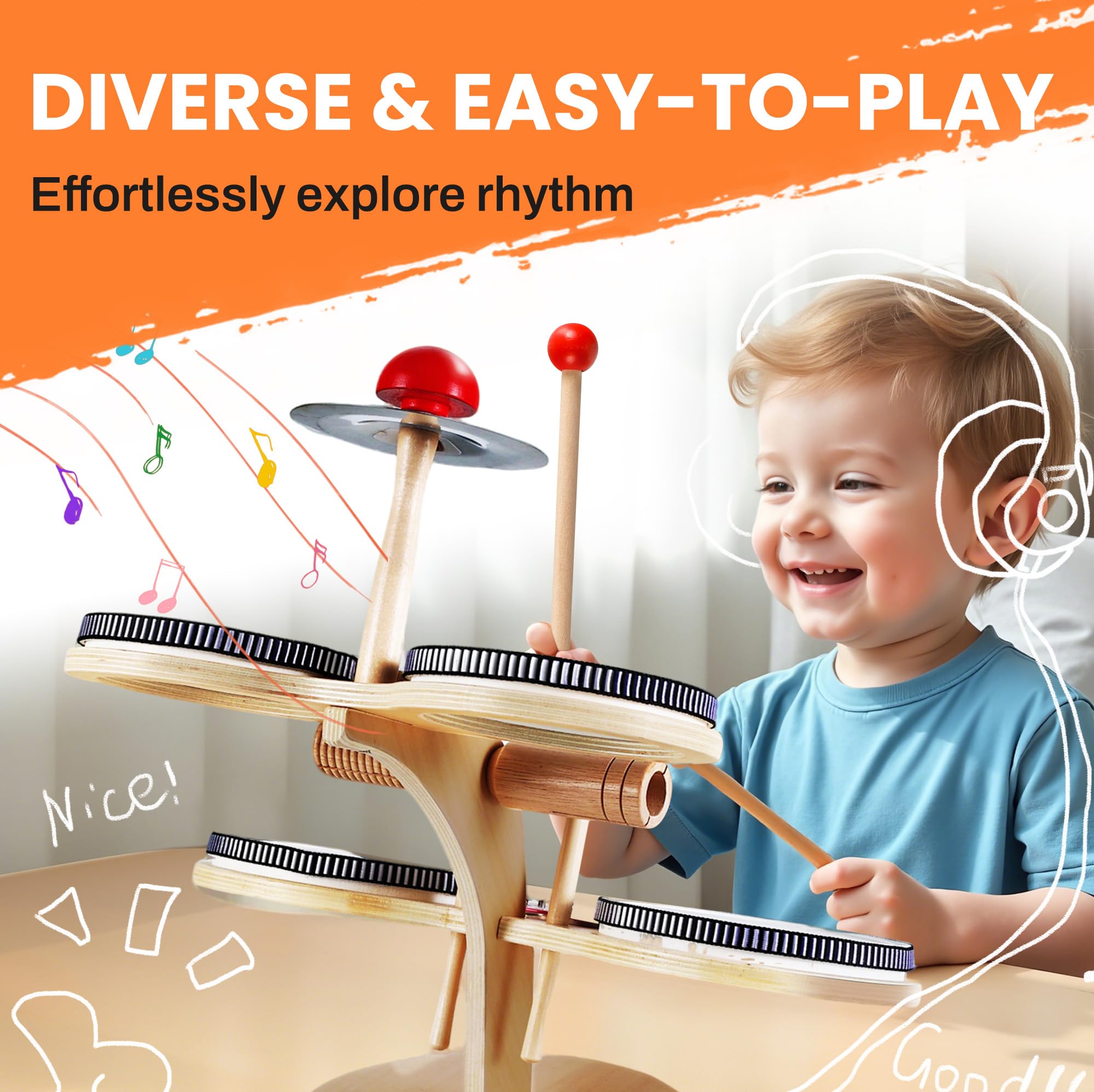 iPlay iLearn tone blocks array showcases vibrant colors and color recognition use.