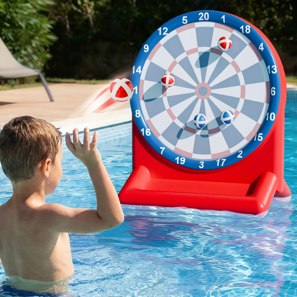 iPlay inflatable dart board pool toy for outdoor water play and family fun