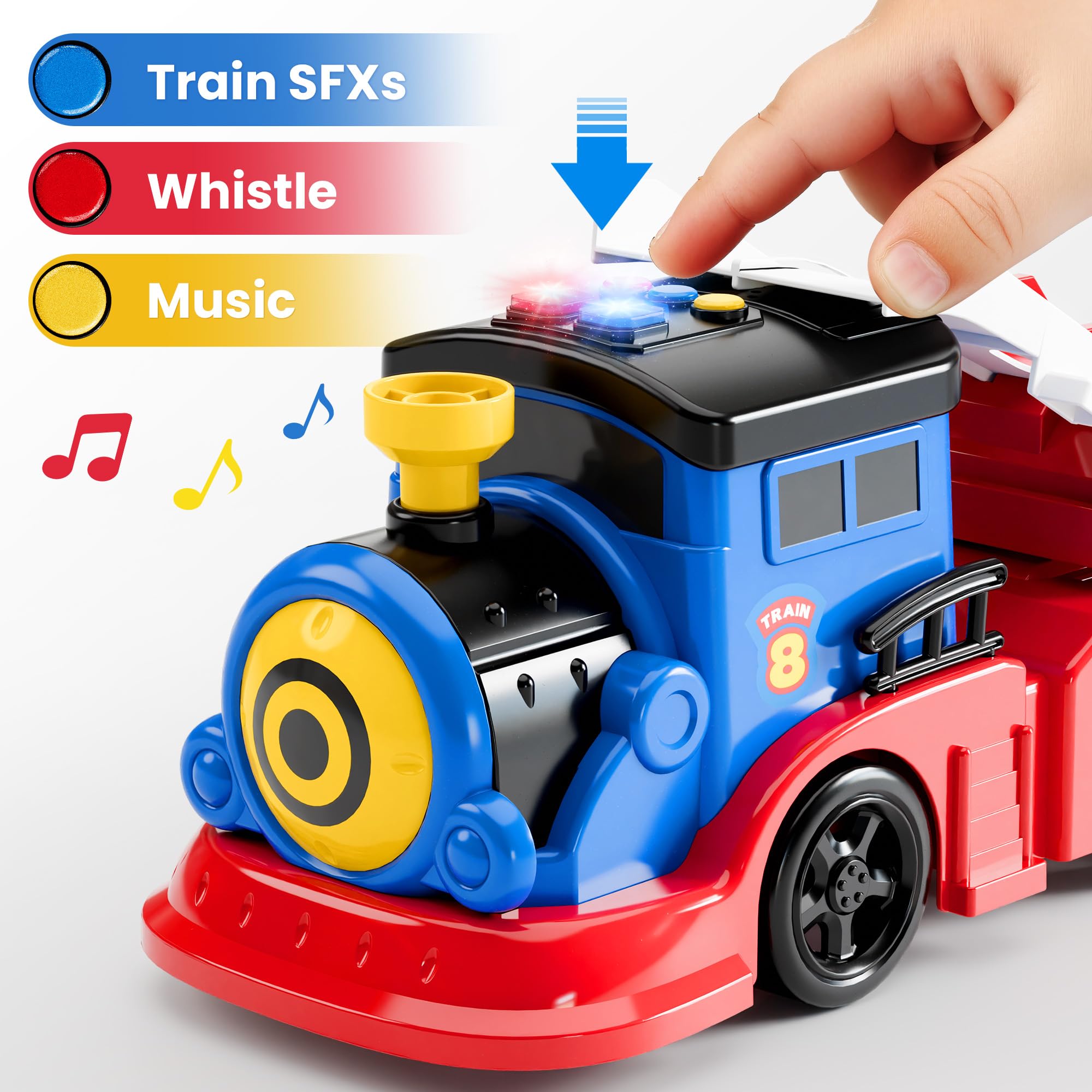 iplay Racetrack Assembly transforms into a 28.5-inch racing track